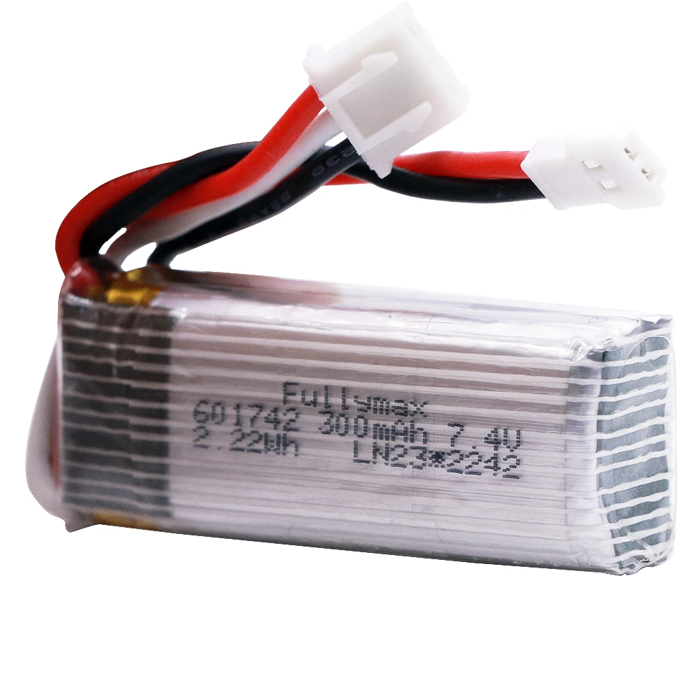 7.4V 300Mah Batterij Met Oplaadkabel Voor Wltoys F959 Xk DHC-2 A600 A700 A800 A430 Rc Vliegtuig Rtf onderdelen 2S 7.4V Batterij