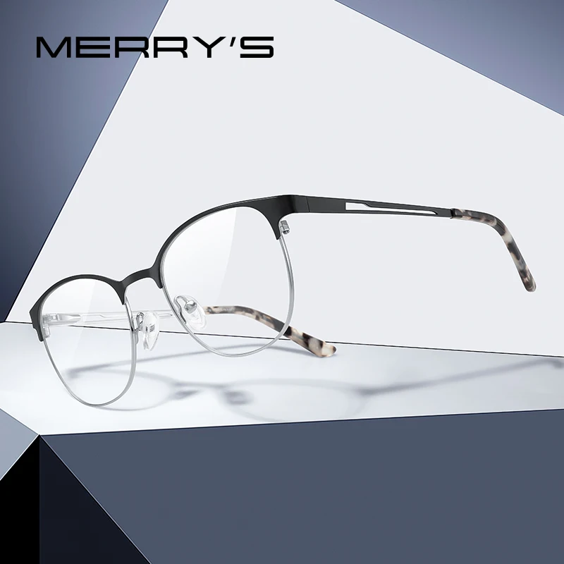 MERRYS DESIGN Women Classic Oval Glasses Frame Ultralight Titanium Alloy Optical Myopia Prescription Eyeglasses S2386