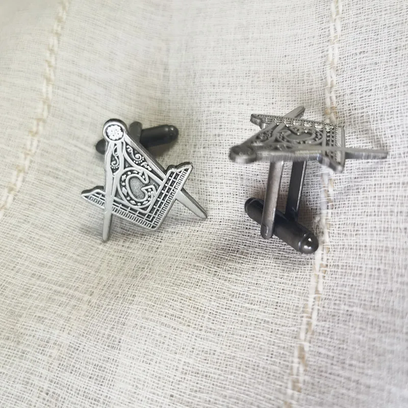 الماسونية 2 درجة الماسونية الحرة مربع والبوصلة G أزرار أكمام الماسونية الموضة الكفة زر كم الكفة لينك لودج #4