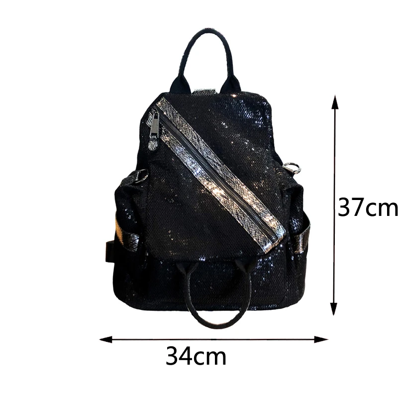 Trendy Brand 2024 Women Backpack Ita Large Capacity Sequins Bagpack Fashion Diamond Personalized Portable School Shoulder Bag