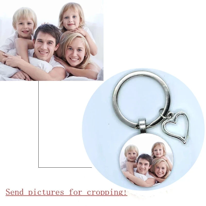 Doppelseitiger personalisierter Anhänger für Babys, individueller Schlüsselanhänger, Foto, Mutter, Vater, Großeltern, Eltern, lieben ein Geschenk für Familienmitglieder – Detail 2