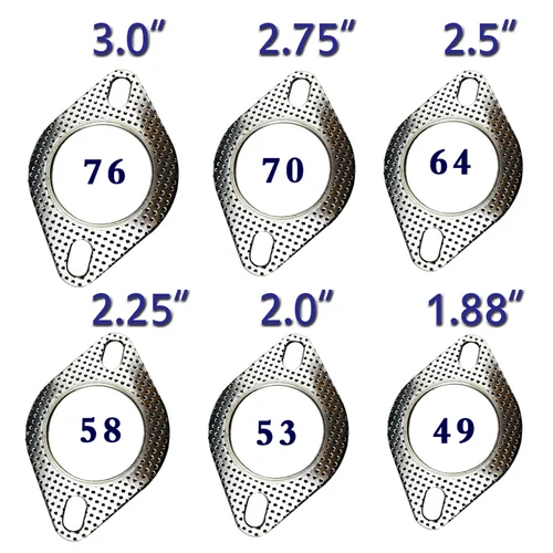 ZUCZUG 1,5 pulgadas-3,0 pulgadas junta de escape de motor de coche brida de bajante junta de tubo de escape Universal con dos agujeros 5 unids/lote