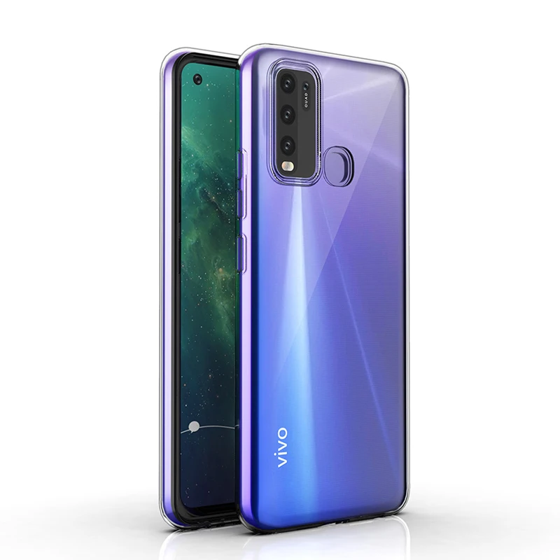 For vivo Y30 Y50 Y 50 30 Slim Crystal Clear Transparent Soft TPU Back Case Protection Skin Camera Protect Cover