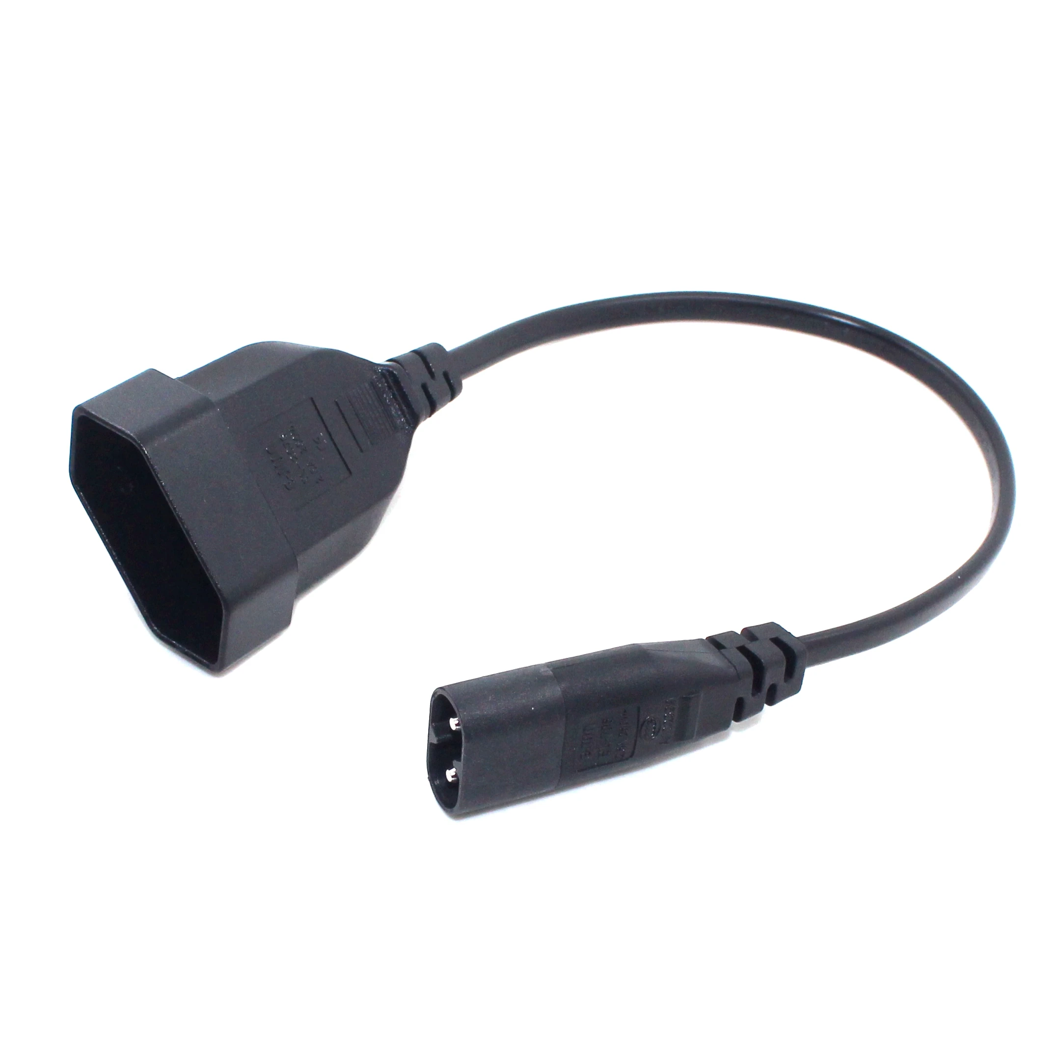 IEC320 C8 Male to Europe Schoko CEE7/16 Outlet Female socket Power Extension Cable For PDU UPS 30cm