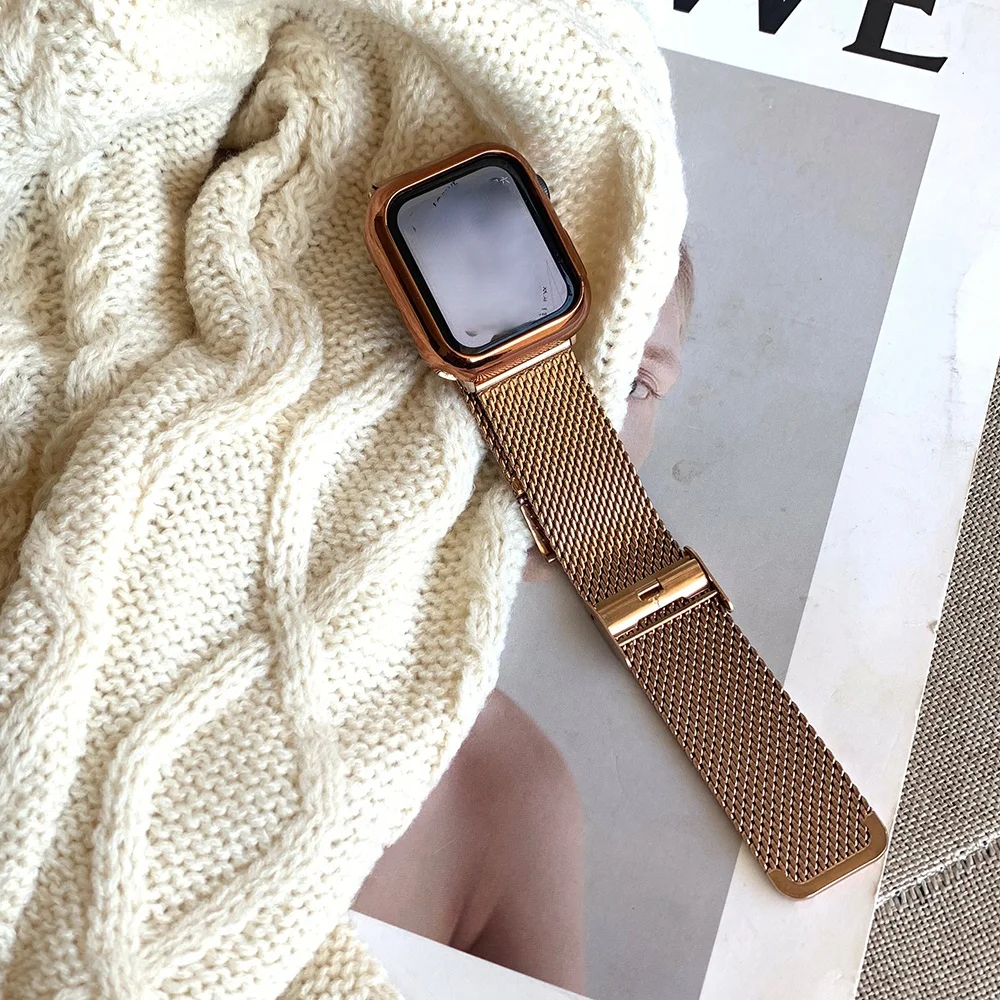 

strap For Apple Watch band 44mm 40mm Stainless steel metal bracelet correa for Apple watch 6 5 4 3 SE for iWatch band 42mm 38mm