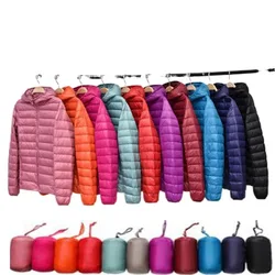 Spring Autumn Women Ultralight Thin Down Jacket White Duck Down Hooded Jackets Warm Winter Coat Parka Female Portable Outwear