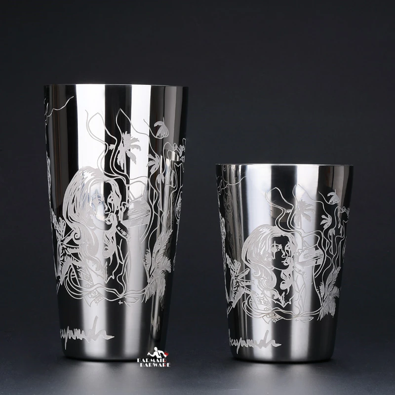 550ml/850ml Engraving Stainless Steel Cocktail Boston Bar Shaker Bar tool