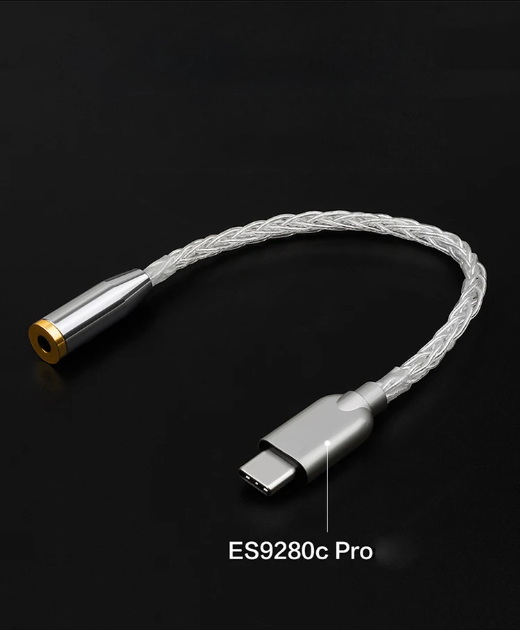 헤드폰 앰프 600Ω ESS ES9280C PRO HPA DSD 128 USB c형 DAC Amp pure silver, 안드로이드 삼성 화웨이 원플러스 Win10 용