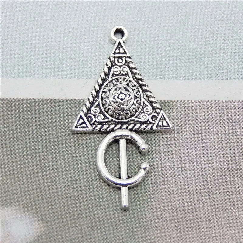 20pcs/lot Alloy Charms Retro Neklace Pendant Geomitric Triangle Bracelet Religious Jewelry Finding Gifts Crafts Earrings DIY