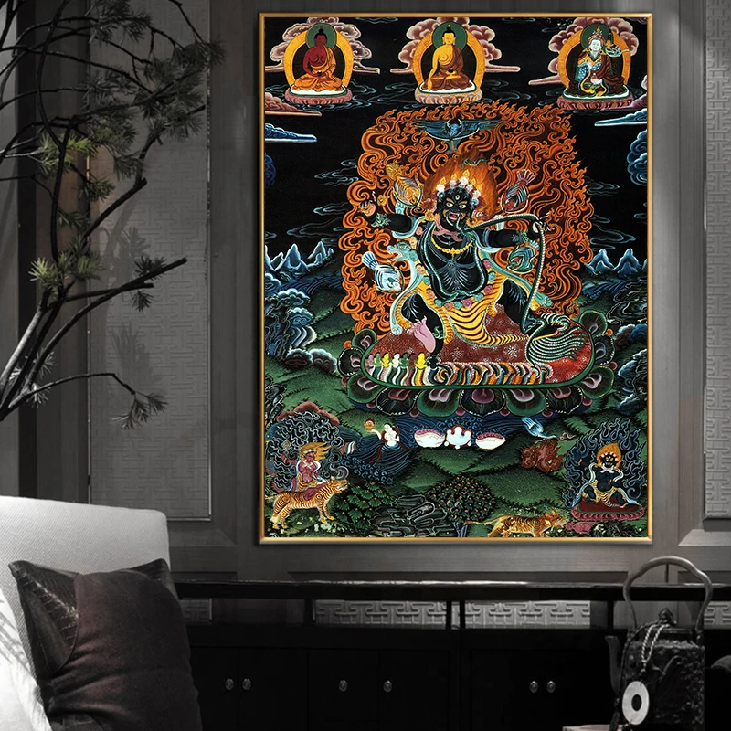 Thangka Vajrapani India Chinese Religion Buddha Painting Canvas Print Painting Poster Art Wall Picture Home Decor obrazy plakat