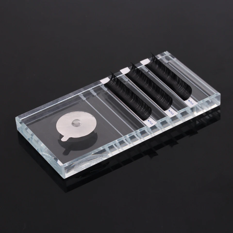 Eyelash Extension Stand Crystal Holder Adhesive Glue Pad False Eyelashes Holder Transparent Glue Tray Beauty Makeup Tools