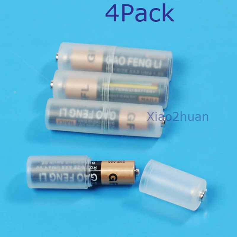 2024 New 4X Battery Adapter Convertor Size AAA R03 to AA LR6 + Plastic Box