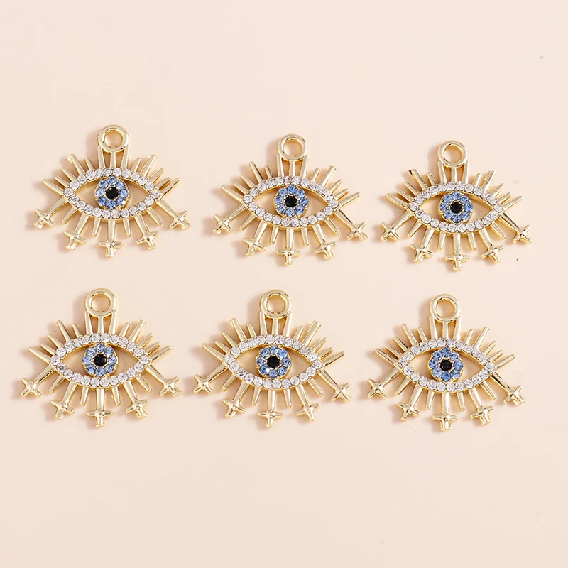 4pcs Excellent Crystal Evil Eye Charms Pendants of Necklaces Bracelets Earrings Handmade Craft DIY Jewelry Making Accessories