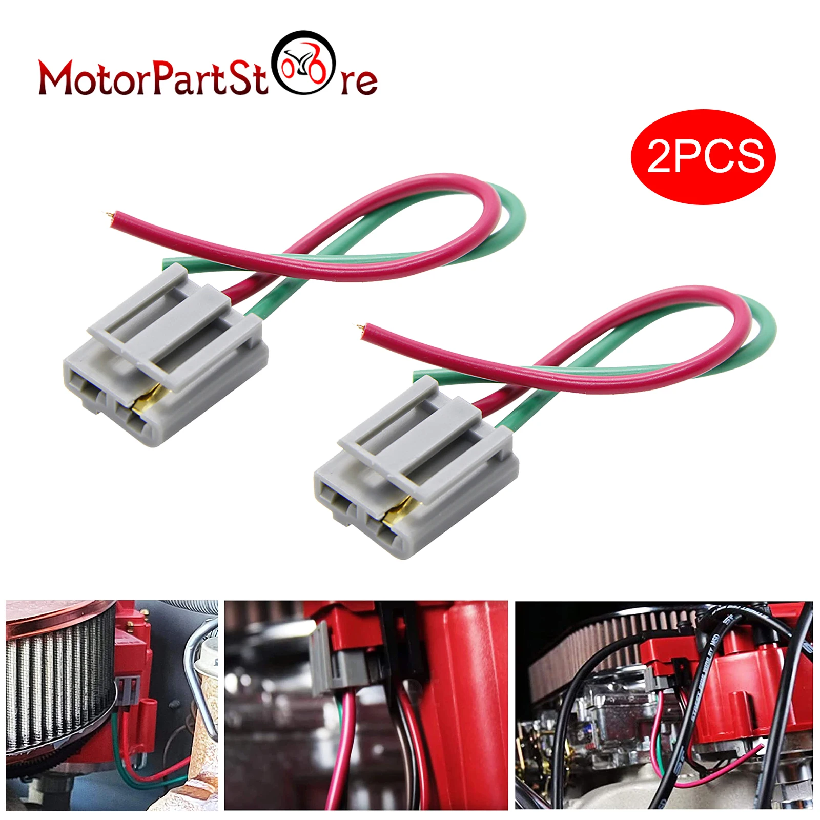 2 Pack HEI Distributor Connector Pigtail Wire Harness 12V Tachometer Connector Plug for RV Chevy GMC Yukon Cadillac 170072