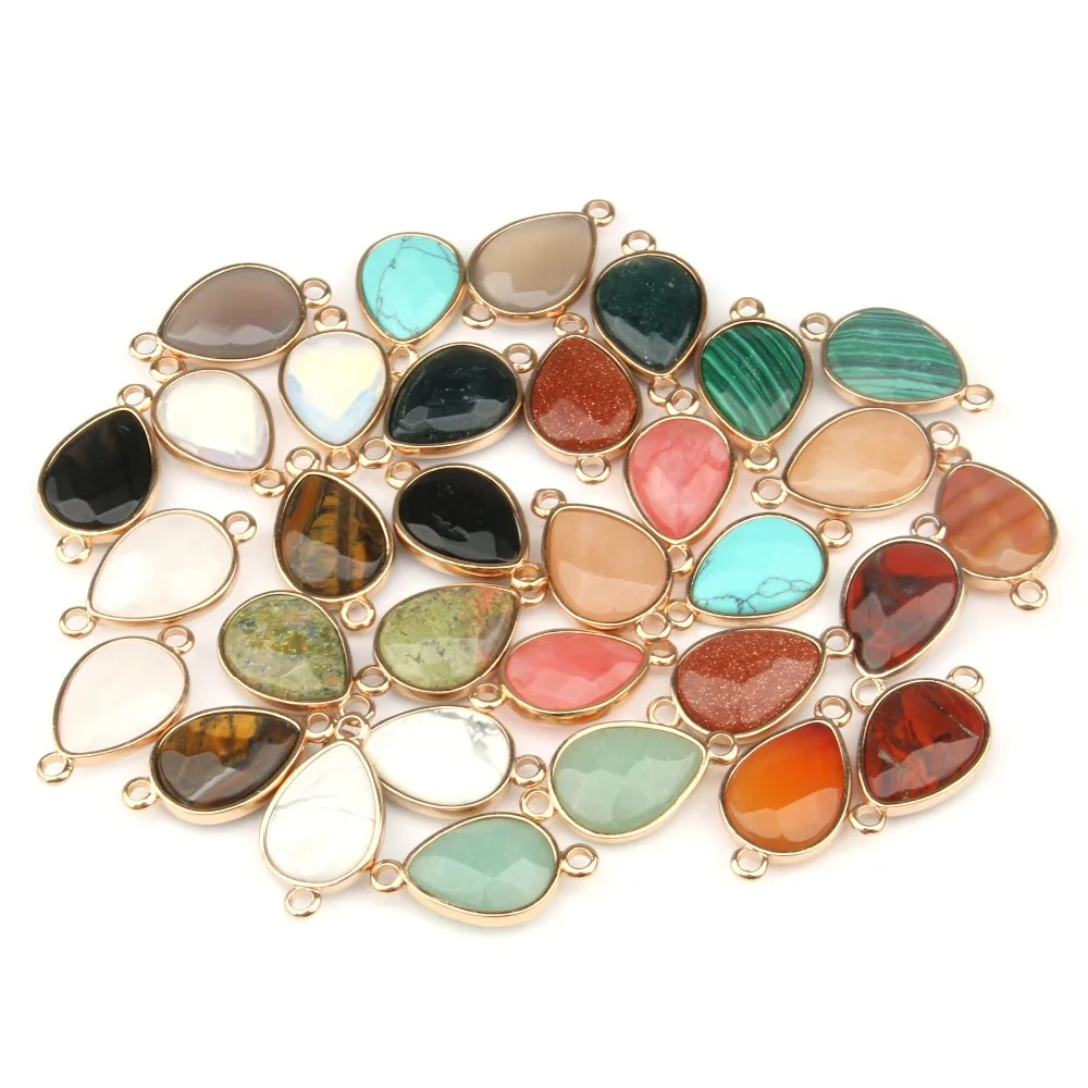 1 piece Natural Stone Water Drop Shape Pendant Rose Quartzz/Tiger Eyes Pendant DIY for Necklace Accessories or Jewelry Making