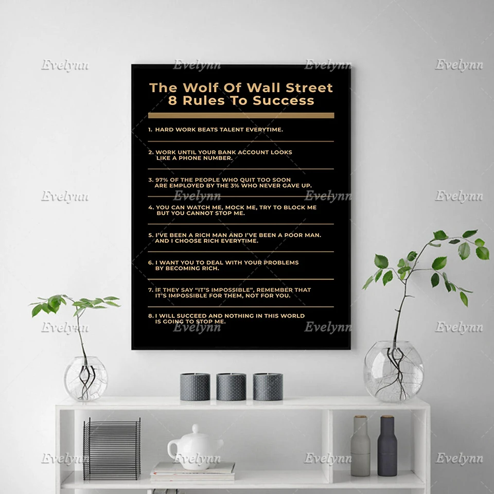 6 Rules To Success Quote Poster Hd Print Motivational Wall Art Canvas Painting Modular Pictures For Bedroom Office Home Decor