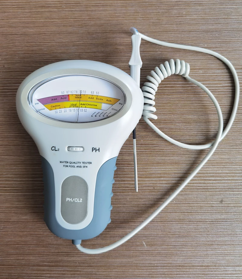 Monitor de calidad del agua PH CL2, probador de cloro para piscina, SPA, sin batería