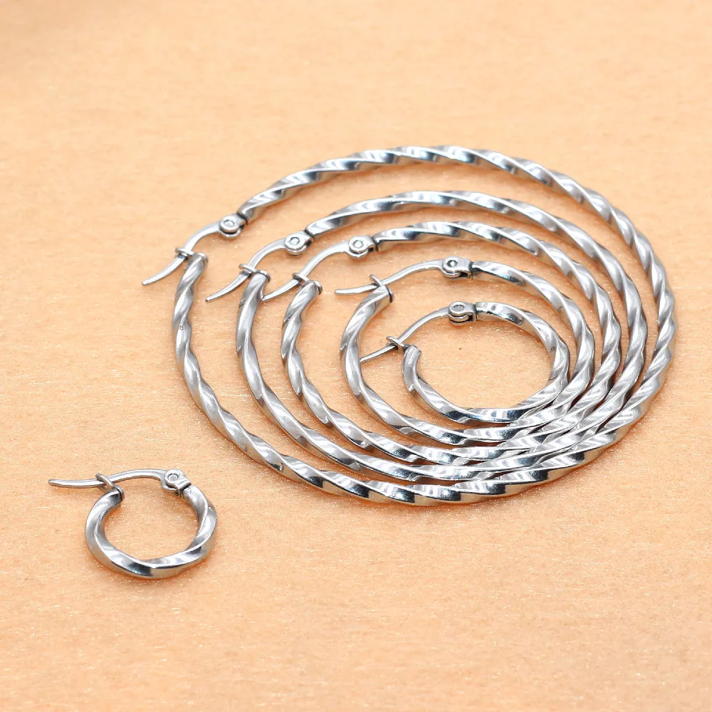 316l Stainless Steel all Size Hoop Earrings No Easy Fade Allergy Free Ears Jewelry Accessories Brief Style