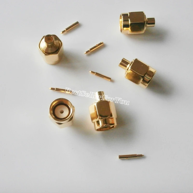 10Pcs SMA Connector Male Plug Center Solder Semi-Rigid For RG405 0.086