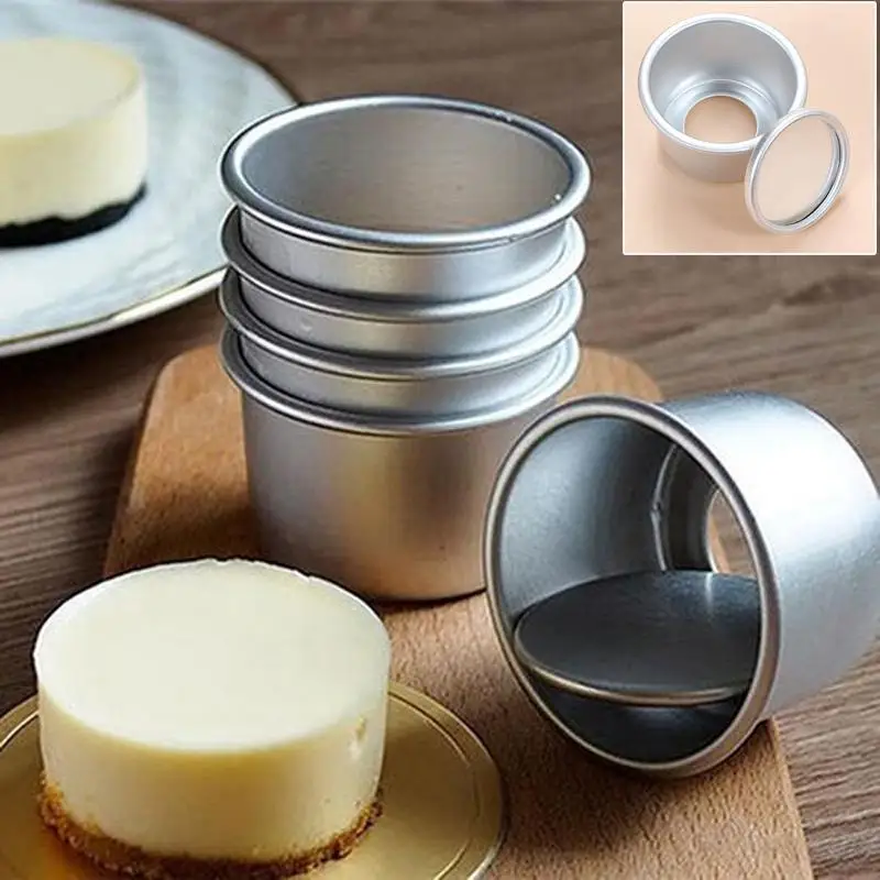 5pcs set mini cake baking mold  With removable bottom helps you to do Pudding and small size cake  food grade Aluminum Alloy