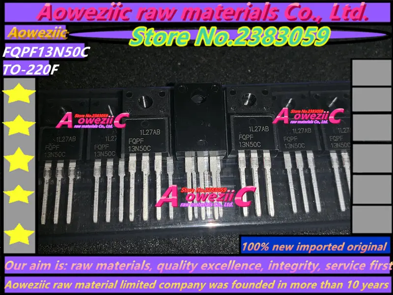 Aoweziic 2019 + 100 ٪ جديد المستوردة الأصلي FQPF13N50C 13N50 TO-220F MOS FET 500 فولت 13A