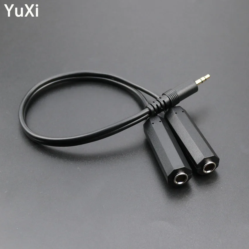 YuXi 3.5 mm Audio Extension Cable Stereo 3.5mm Jack to Double 6.35mm Female Stereo Cable Conversion line Adapter