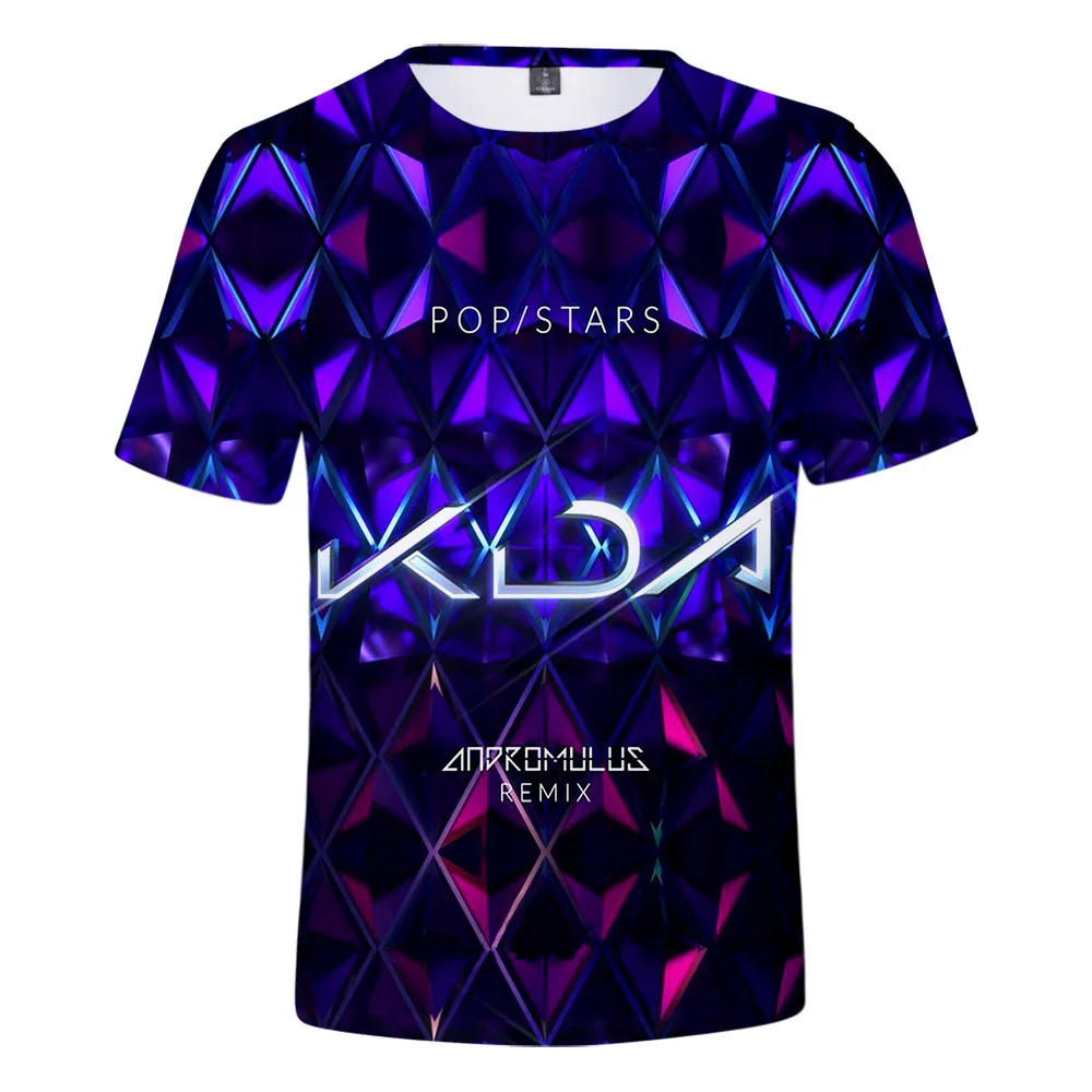 Game Kda The Baddest 3D T Shirt Women Men Harajuku Streetwear Hip Hop Funny Tshirt Ahri Akali Evelynn All Out Cosplay Costume