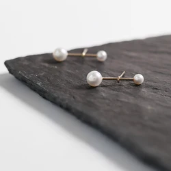Gold Filled/925 Silver Natural Pearl Earrings Handmad Pearl Jewelry Oorbellen Minimalist Brincos Boho Piercing Women Earrings