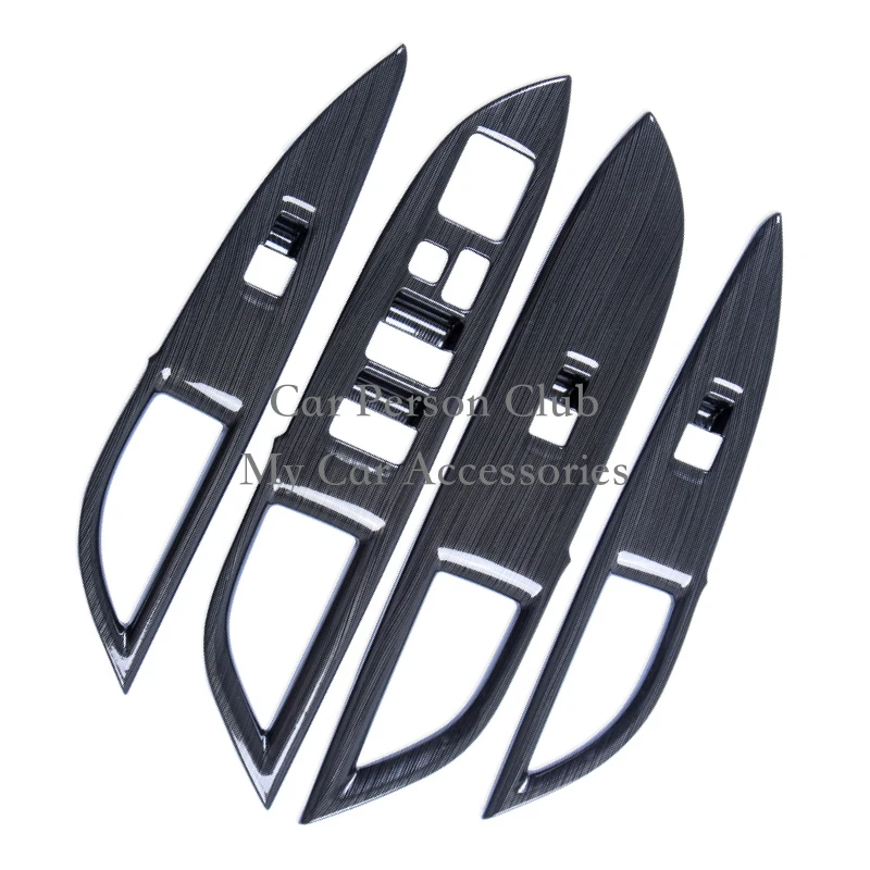 For Mitsubishi Outlander 2013-2022 Door Window Lift Switch Armrest Cover Trims ABS Chrome Stiker Car-Styling 4 Style Accessories