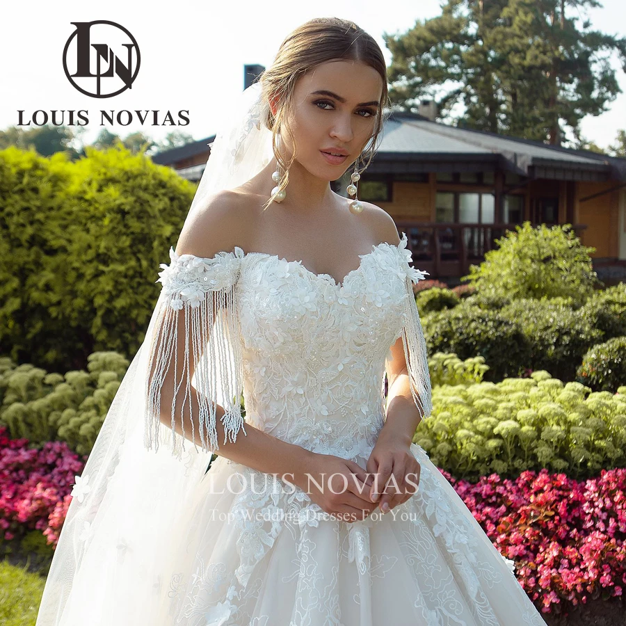

LOUIS NOVIAS Свадебное платье Изысканная вышивка Свадебные платья Бисероплетение с кисточками Цветы Vestidos De Novia