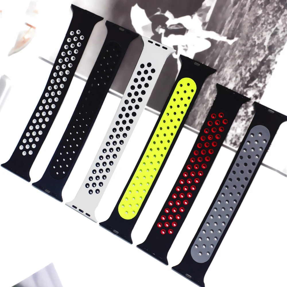 Solo Loop strap For Apple Watch Band 44mm 40mm 38mm 42mm Breathable silicone Elastic Belt bracelet band iWatch Series 3 4 5 SE 6