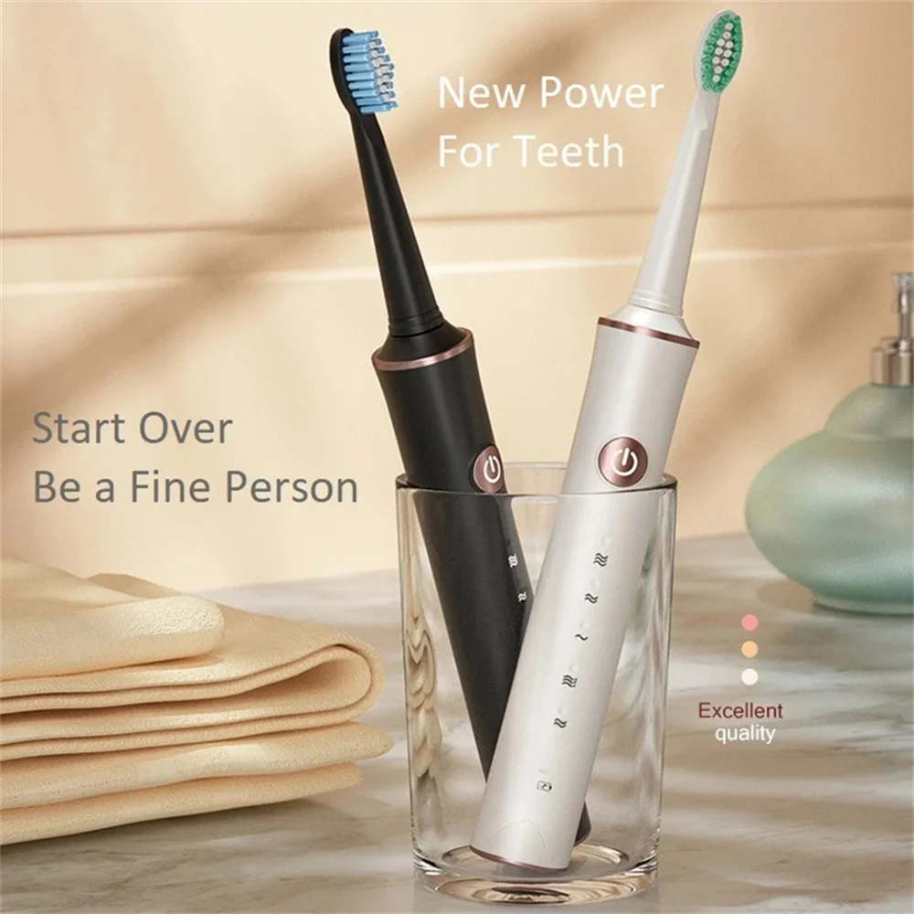 Sonic Electric Toothbrush W Design Brush Head Electric Tooth Brush IPX7 Smart Reminder Travel Toothbrush USB Fast Charging