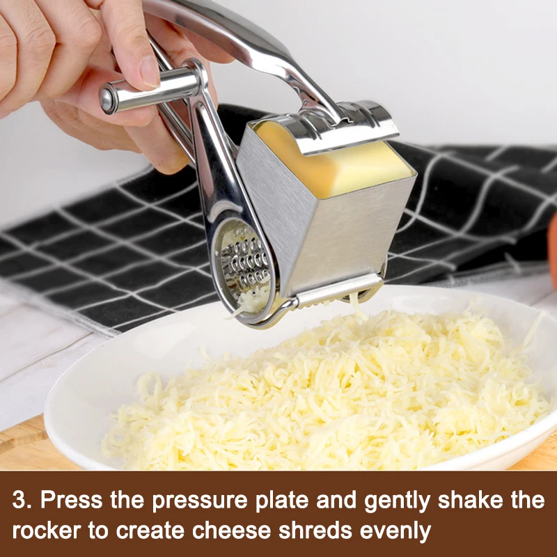 Creative Hand-Cranked Whirling Cheese Grater Kitchen Stainless Steel Cheese Grater Hand Crank Rotary Vegetable Grinder Tools