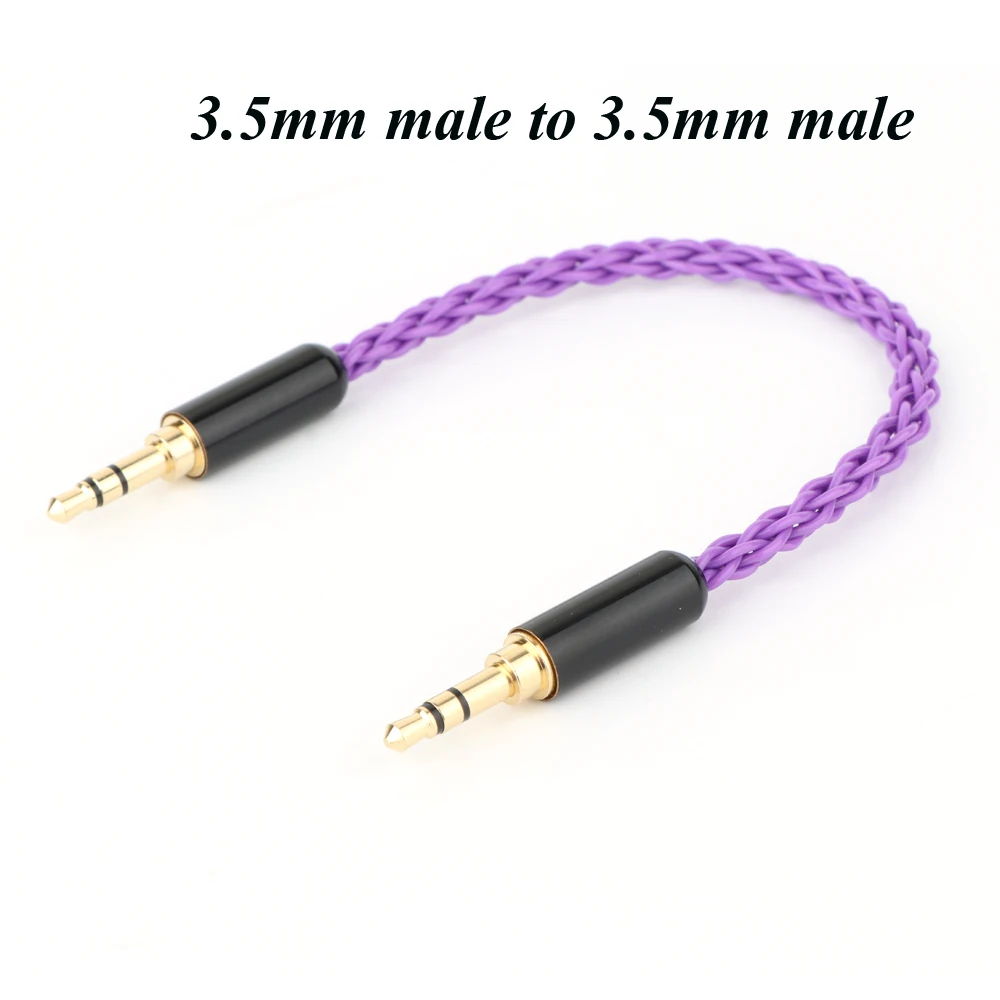 10cm posrebrzane 3.5mm męski na 3.5mm męski kabel Audio Stereo Hifi Audio przewód Aux do słuchawek, smartfonów, uwaga