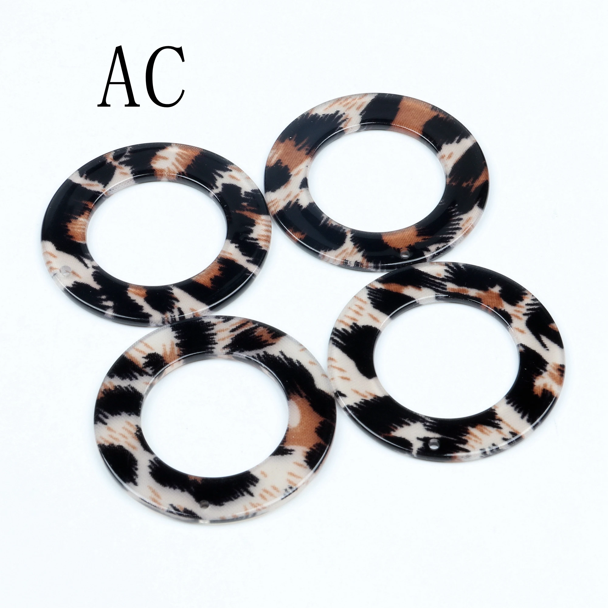 Leopard Print,Tortoise Shell Earring Charm,Acetate Acrylic Beads,Circle Shaped,Boho,Earring Parts,Ohrringe finding,40mm-ACE220