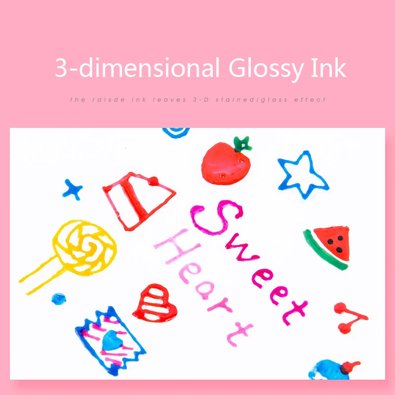 10 Colors Japan Sakura Gelly Roll Glaze Gel Pen Set 3-dimensional Glossy Ink Pigment Kids Drawing DIY Decoration School Supplies