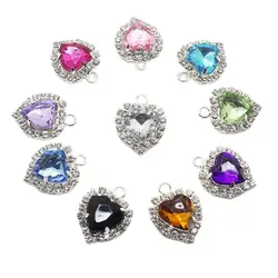 New Rhinestones Pendant Buttons 10Pcs/Lot 18MM Mix Color Acrylic Buttons DIY Handwork Sewing Decoration Metal Accessories