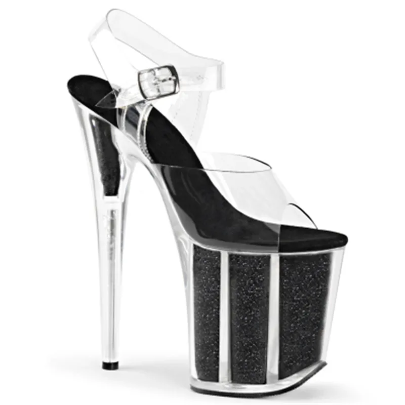 Sexy Crystal 20cm Super Pole Dancing Shoes High Stripper Heeled Platform Sandals 8 Inch Model Show Catwalk Wedding Nightclub New