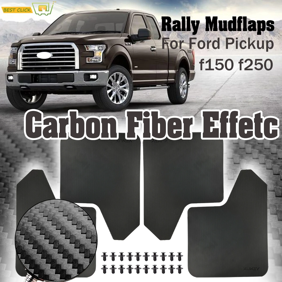 For Ford F-Series F150 F250 Lobo Ranger T6 T7 MK2 4X4 Raptor Wildtrak Everest Mud Flaps Mudflaps Splash Guards Fender Flares