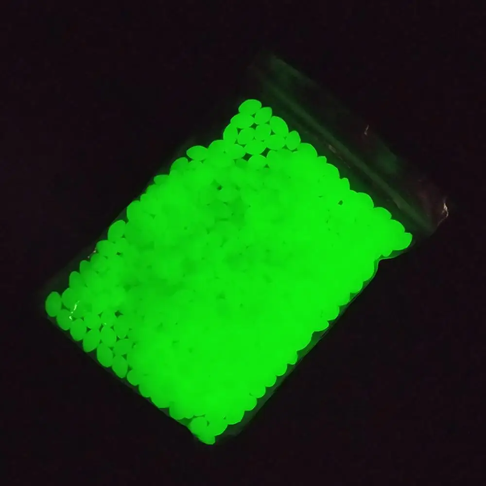 100pcs Hard Plastic Oval Fishing Beads Stopper Night Luminous Glow Beads Carp Fishing Accessories for Bait Rig