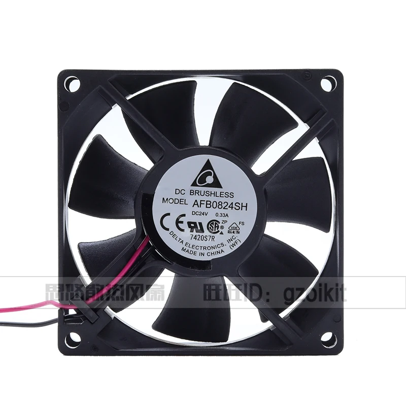 original Delta AFB0824SH 8cm 80x80x25mm DC24V 0.33A 2 lines double ball bearing large air volume inverter cooling fan