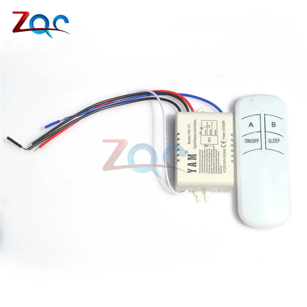 220V 50/60Hz 1 Way Relay RF Remote Control LED Light Switch Digital Wireless Remote Control Switch for Ceiling LED Lamp Bulb