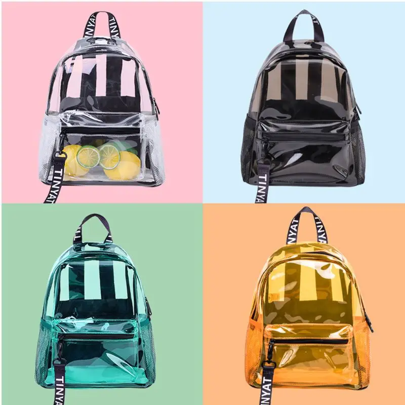 

Women Transparent PVC Backpack Travel School Bookbag Daypack Rucksack for Teenager Girls