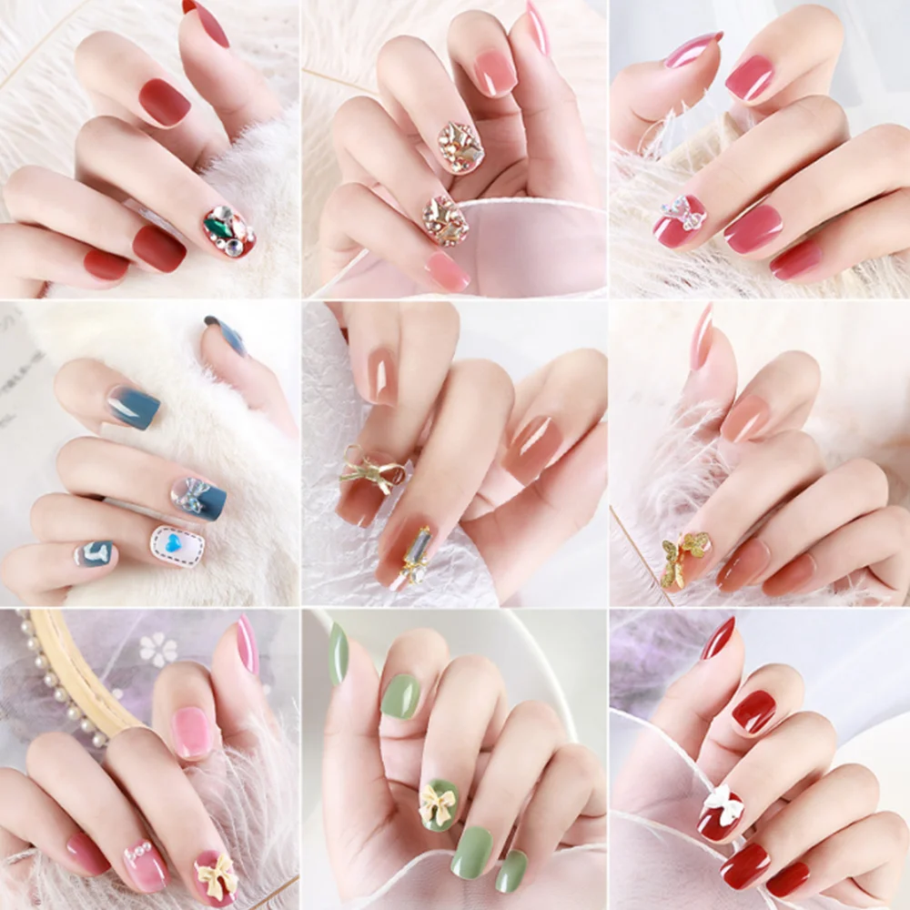 

24pcs Nail Patch Wearable Nail Art Sheet Wearable Full Coverage, Waterproof and Removable Nail Polish