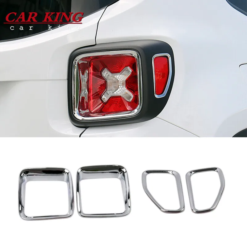 Ramka chromowana ABS na tylne światło, osłona lampy tylnej, listwa ozdobna, akcesoria do stylizacji samochodu Jeep Renegade 2015 2016 2017 2018
