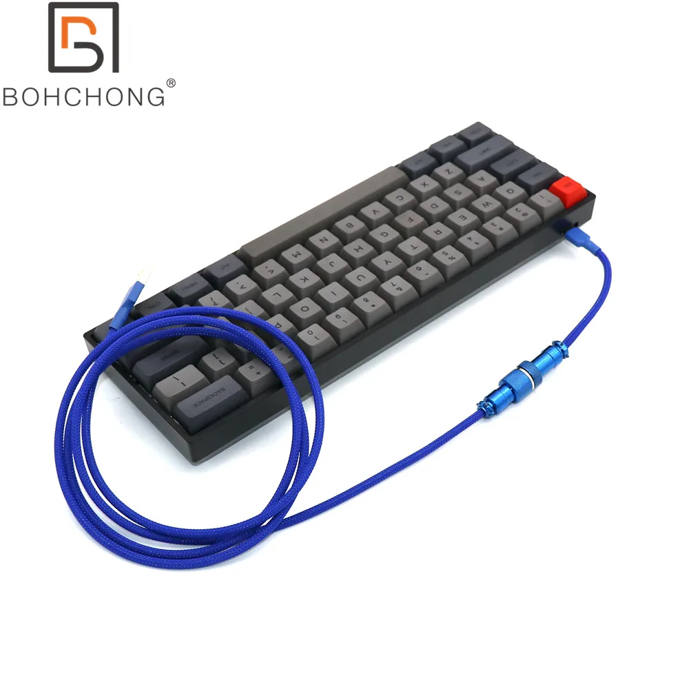 Single Sleeved USB TYPE C Mini Micro Cable for Mechanical Keyboard With Colorful GX12 Aviator