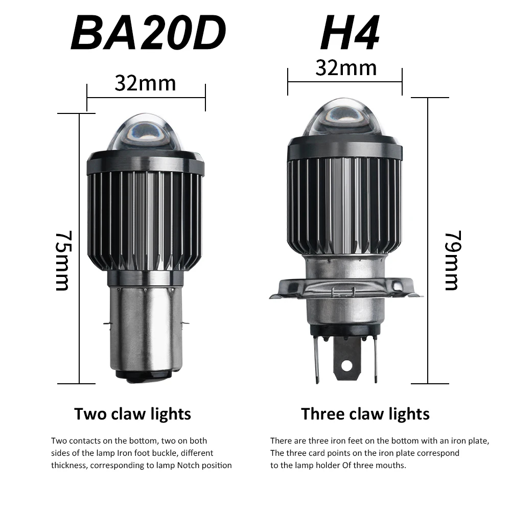 1PCS H6 BA20D LED Motorcycle Headlight Bulbs 10000LM 3570 CSP Len White to Yellow Hi/Lo Beam H4 Led Moto Lamp Scooter Bulbs 12V