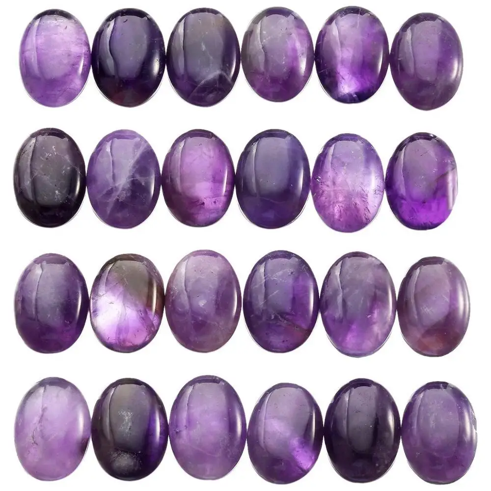 Wholesale 100%Natural Amethyst Bead Cabochon 8x10mm,10x14,12x16,13x18,18x25,22x30mm Oval Gem Stone Cabochon Ring Face,10pcs/lot