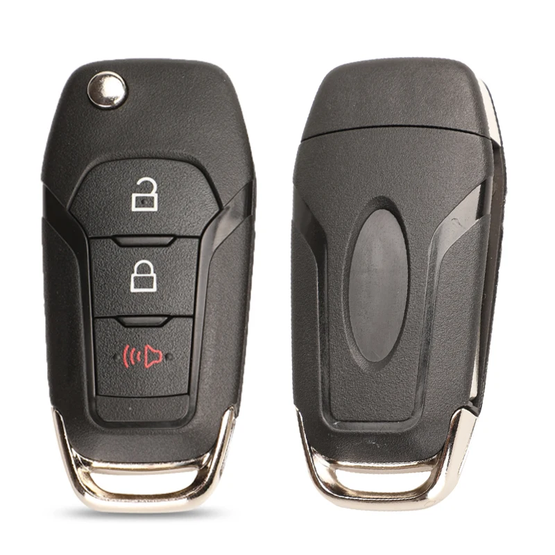 Jingyuqin 2/3/4 Taste Flip Klapp Auto Schlüssel Shell Fall für Ford Focus Fusion Mk2 Mk7 Explorer Ranger ungeschnitten Blank HU101 Klinge