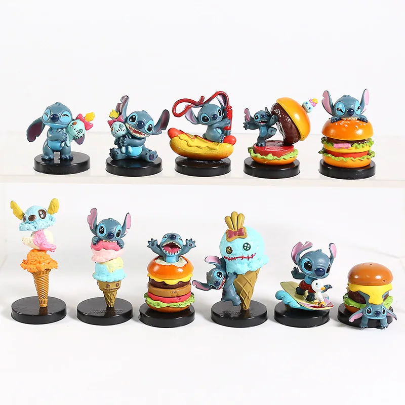 Lilo & Stitch Kawaii Stitch Scrump Mini PVC Figure Collectible Model Dol Birthday Gifts Toys 11pcs/set